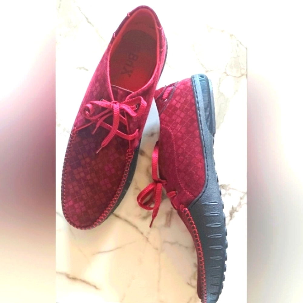 Brix Stylish Chic Men's Red Wine Dress/Casual Shoe, Size 10.5